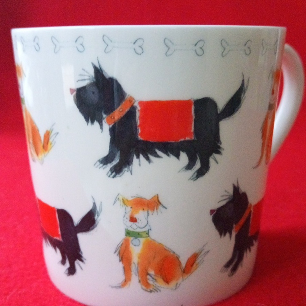 NWOT Dog Patterned Ceramic Mug